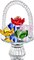Colorful Crystal Flower Basket Figurine – Glass Flower with Rotating Base for Home, Table & Gift Decor